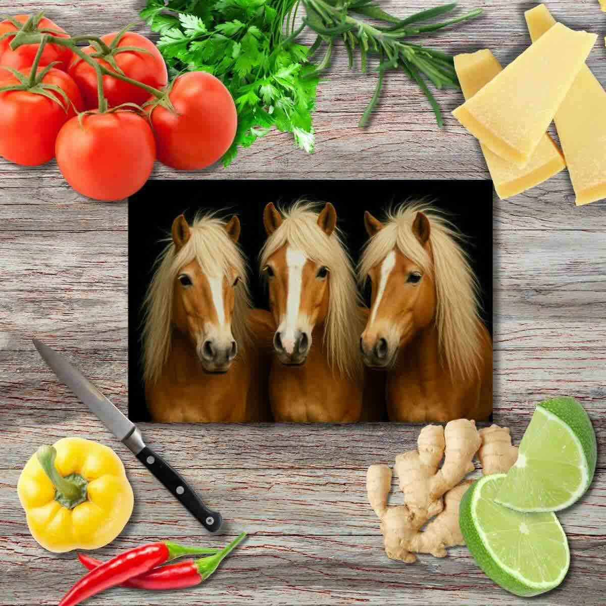 Die Pferde 5 Schneidebrett aus Glas