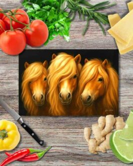 Die Pferde 6 Schneidebrett aus Glas