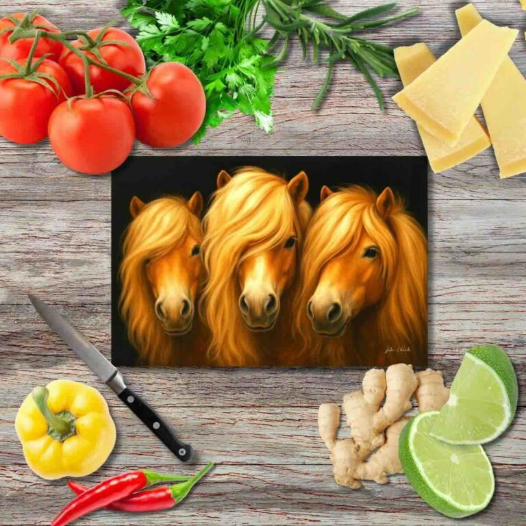 Die Pferde 6 Schneidebrett aus Glas