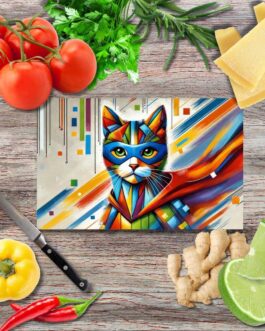 Hero Cat Schneidebrett aus Glas