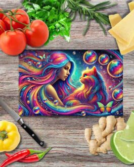 Regenbogenverbindung 6 Schneidebrett aus Glas