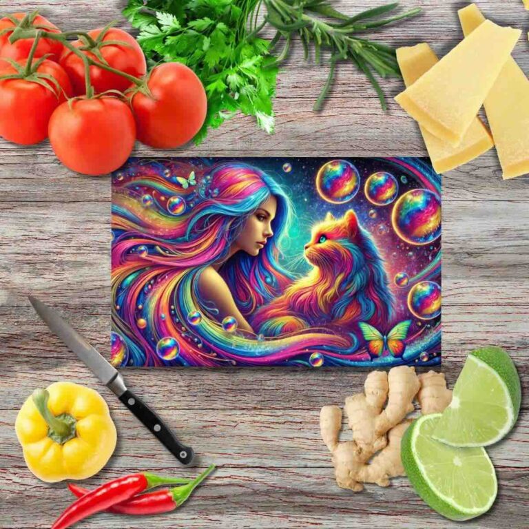 Regenbogenverbindung 6 Schneidebrett aus Glas