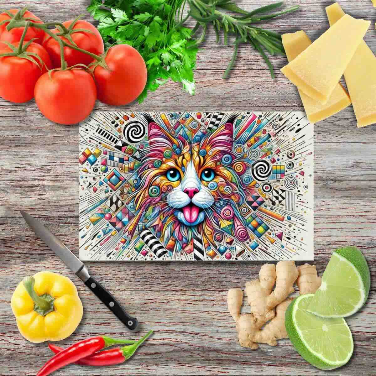 Der Leckereien Prinz 2 Schneidebrett aus Glas