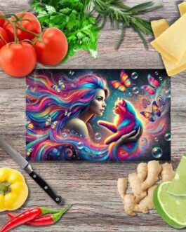 Regenbogenverbindung 7 Schneidebrett aus Glas