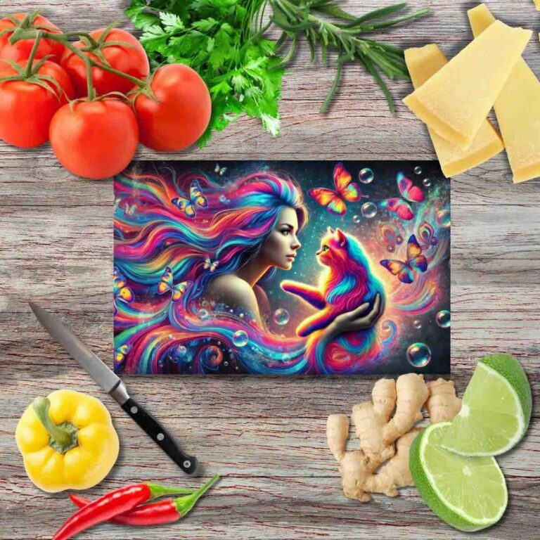 Regenbogenverbindung 7 Schneidebrett aus Glas