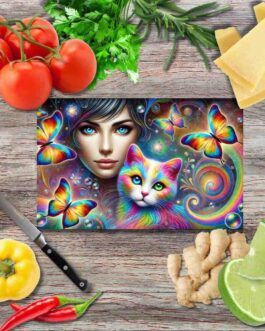 Regenbogenverbindung 8 Schneidebrett aus Glas