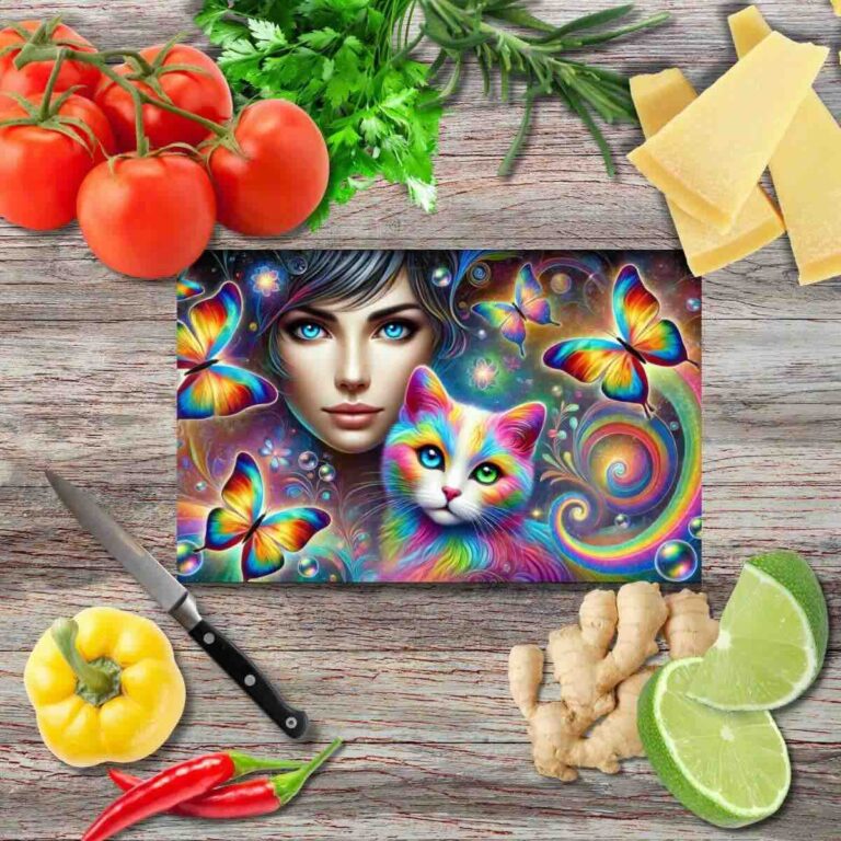 Regenbogenverbindung 8 Schneidebrett aus Glas