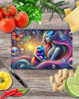 Regenbogenverbindung 9 Schneidebrett aus Glas