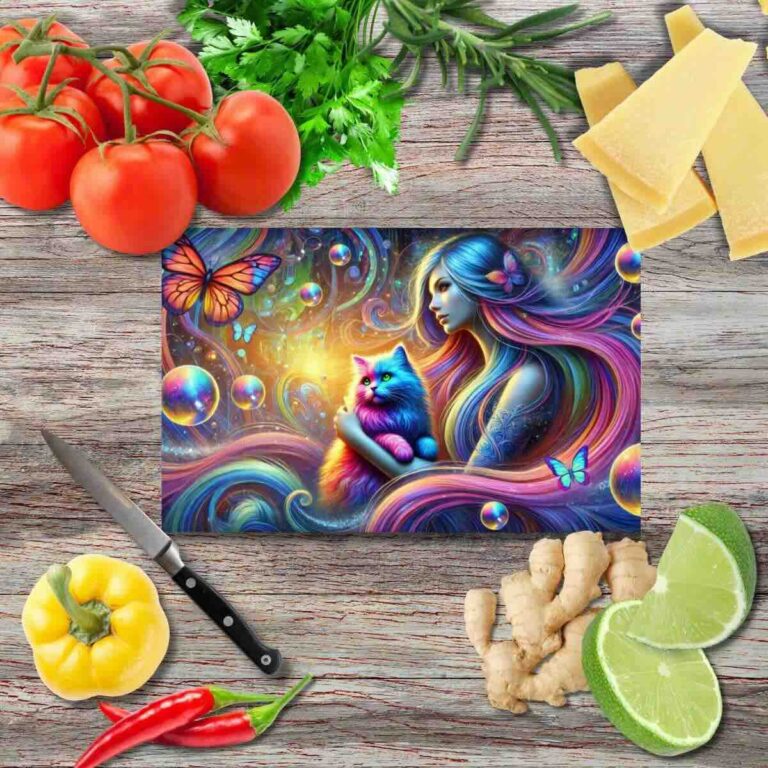 Regenbogenverbindung 9 Schneidebrett aus Glas