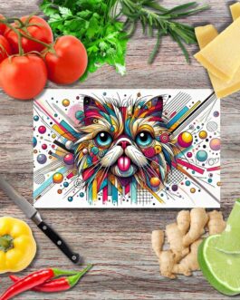 Zunge Zeigender Kunst  Schneidebrett aus Glas