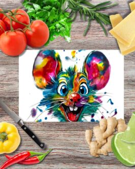 Glücksmäuschen Farbenprobe Schneidebrett aus Glas