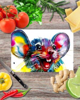 Das Glücksmäuschen Schneidebrett aus Glas