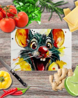 Glücksmäuschen 1 Schneidebrett aus Glas