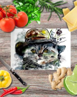 Die Katzen die Chefs Schneidebrett aus Glas