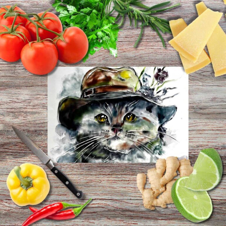 Die Katzen die Chefs Schneidebrett aus Glas