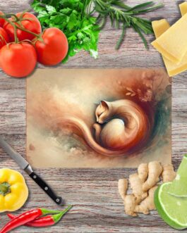 Katze in Harmonie 5 Schneidebrett aus Glas