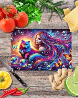 Regenbogenverbindung 2 Schneidebrett aus Glas