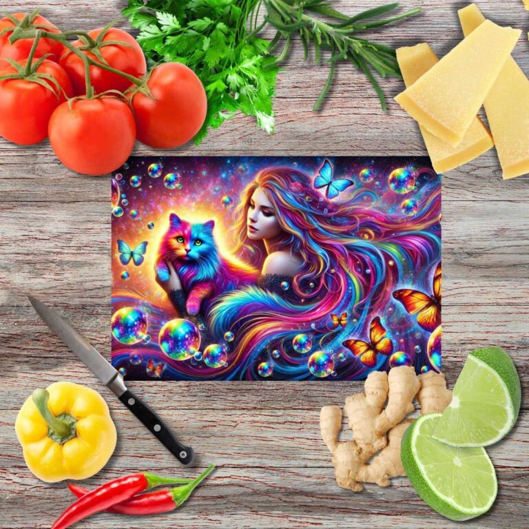 Regenbogenverbindung 2 Schneidebrett aus Glas