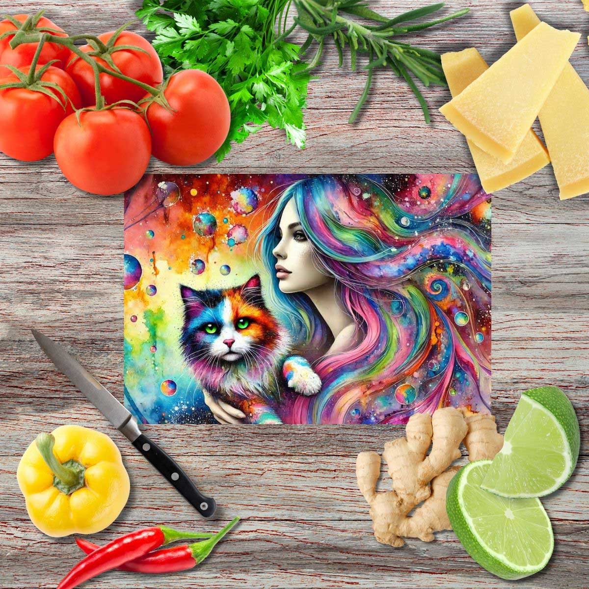 Regenbogenverbindung Schneidebrett aus Glas