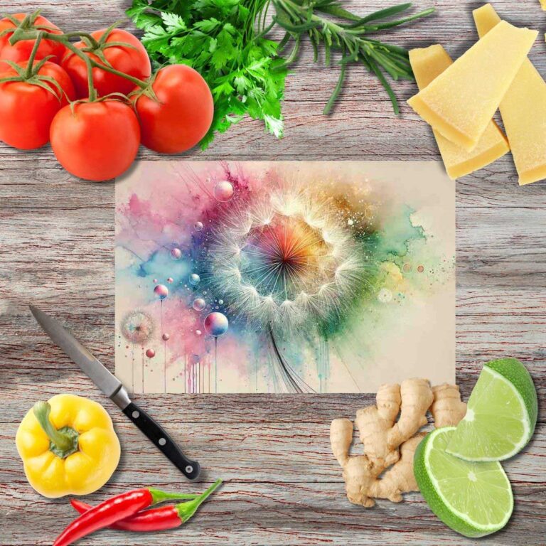 Schwebende Augenblicke Schneidebrett aus Glas