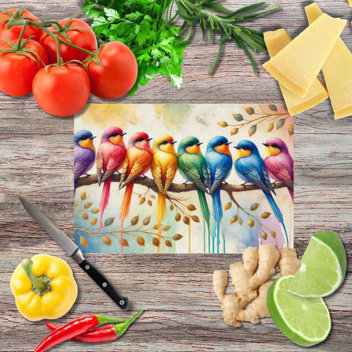 Strahlende Gefährten Schneidebrett aus Glas