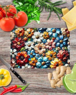 Blütenessenz 1 Schneidebrett aus Glas