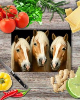 Die Pferde 3 Schneidebrett aus Glas
