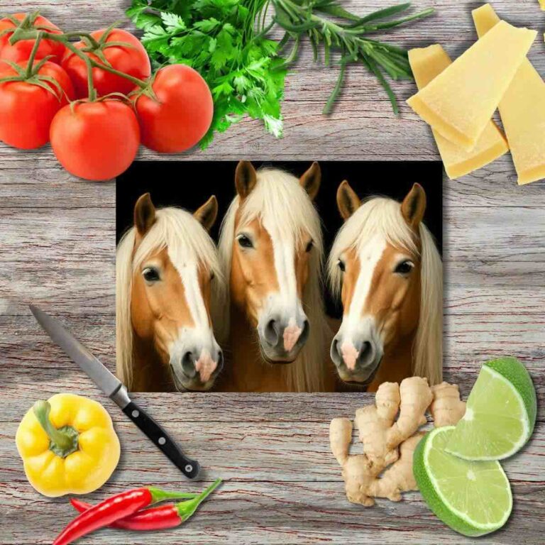 Die Pferde 3 Schneidebrett aus Glas