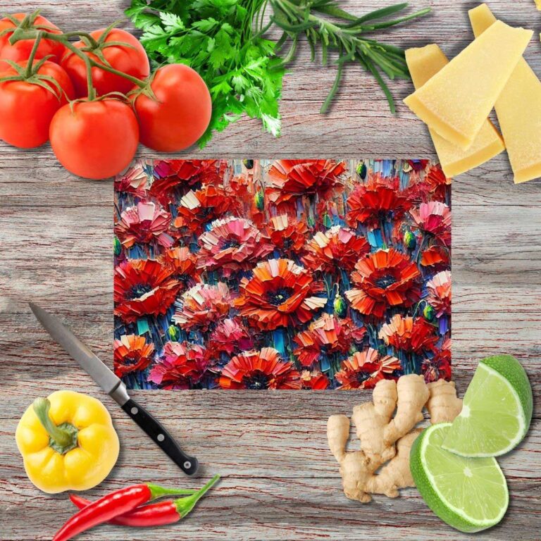 Blütenessenz 9 Schneidebrett aus Glas