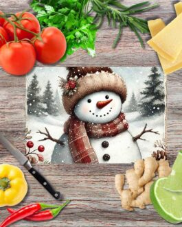 Magische Schneemänner 1 Schneidebrett aus Glas