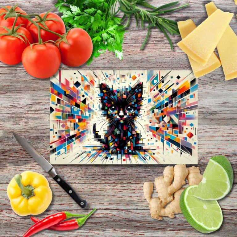 Die Abenteuer des kleinen Kätzchens Schneidebrett aus Glas