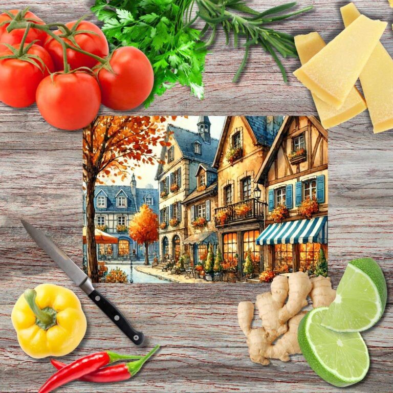 Herbstlandschaften 1 Schneidebrett aus Glas