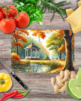 Herbstlandschaften 2 Schneidebrett aus Glas