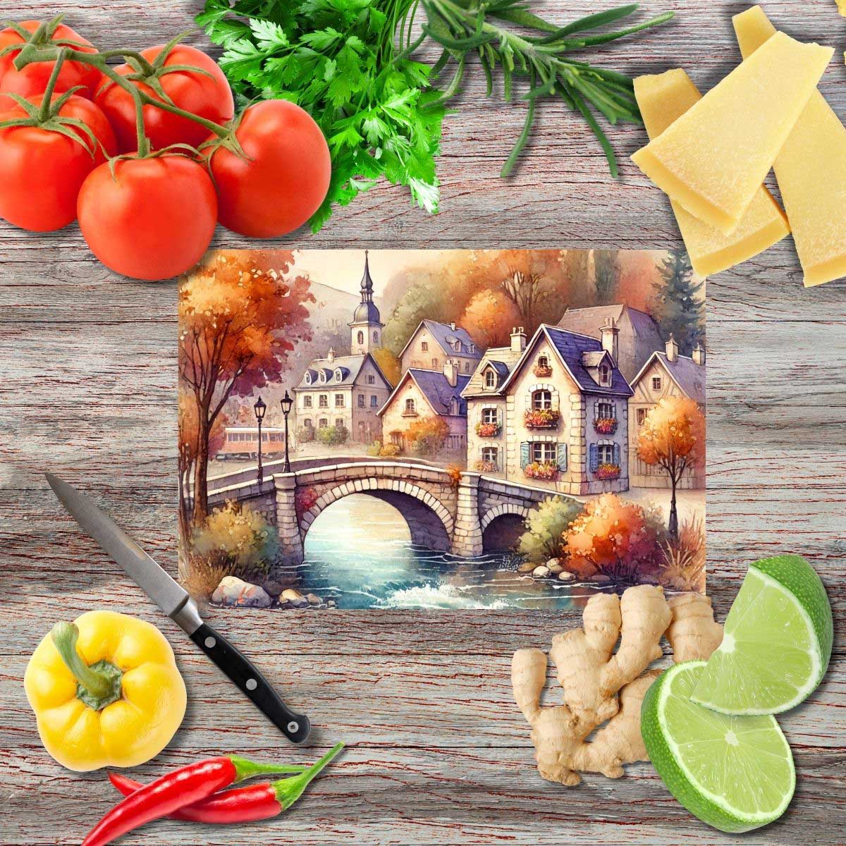 Herbstlandschaften 4 Schneidebrett aus Glas