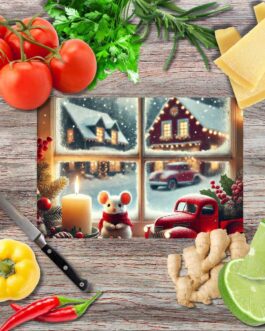 Weihnachtszauber 3 Schneidebrett aus Glas