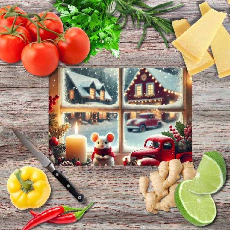 Weihnachtszauber 3 Schneidebrett aus Glas