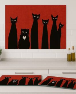 Buddha Katze Schneidebrett aus Glas