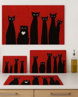 Black cat 2 Schneidebrett aus Glas