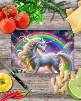 Zauberhafte Einhörner 1 Schneidebrett aus Glas