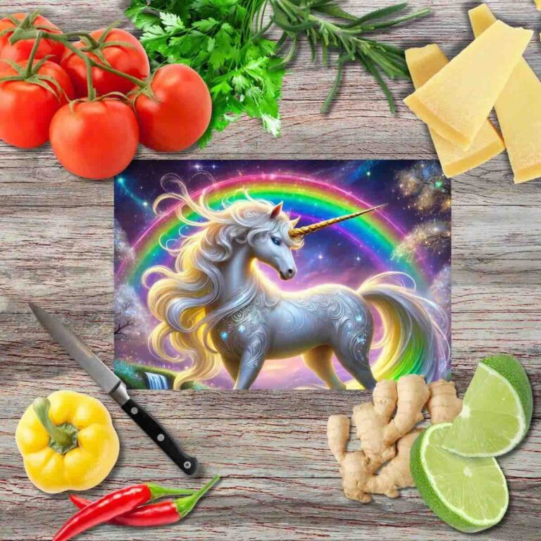 Zauberhafte Einhörner 1 Schneidebrett aus Glas