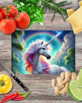 Zauberhafte Einhörner 3 Schneidebrett aus Glas