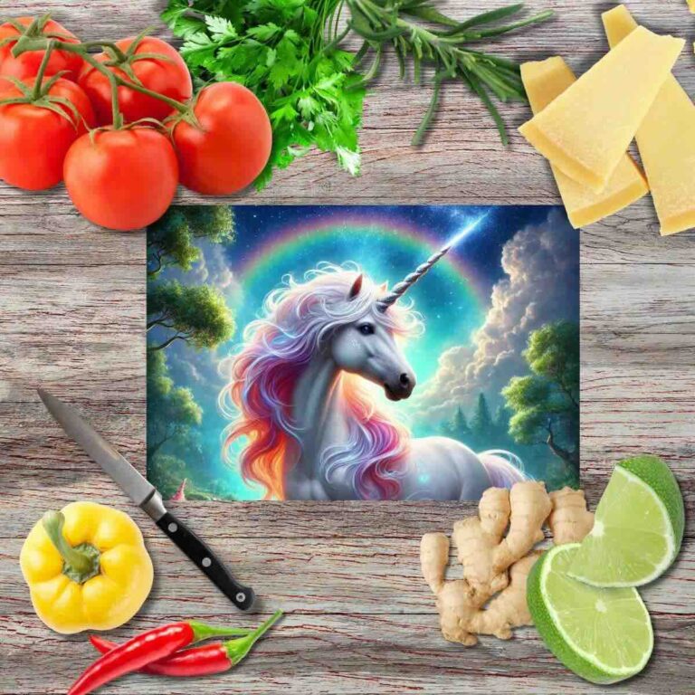 Zauberhafte Einhörner 3 Schneidebrett aus Glas