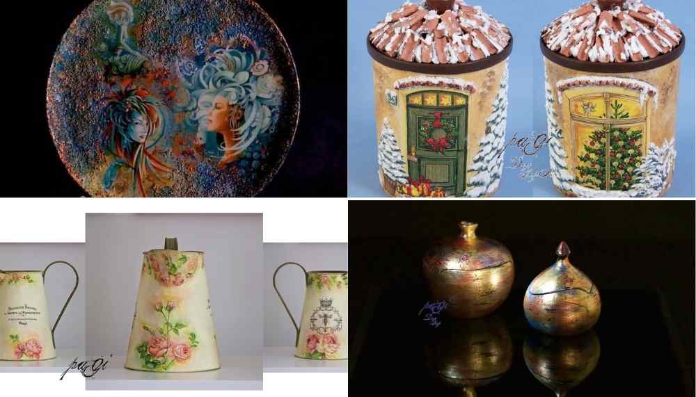 In Ungarn erstellte ich Schritt-für-Schritt-Anleitungen für einen großen Kreativmaterial-Hersteller, und auf meiner eigenen Decoupage-Webseite veröffentlichte ich über fünfzig detaillierte Tutorials.