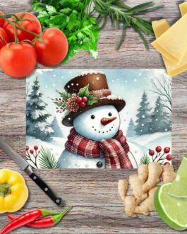 Magische Schneemänner 2 Schneidebrett aus Glas