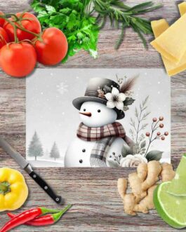 Magische Schneemänner 3 Schneidebrett aus Glas